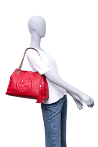 GUCCI SOHO CHAIN TOTE RED