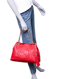 GUCCI SOHO CHAIN TOTE RED