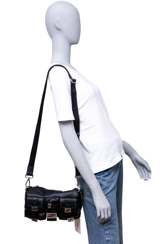FENDI MULTIPOCKET BAGUETTE NYLON BLACK