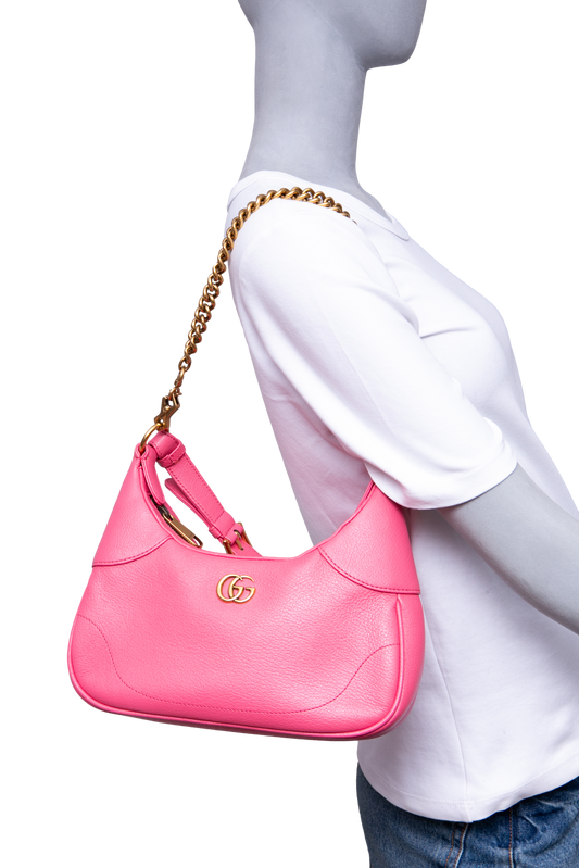 GUCCI APHRODITE SMALL SHOULDER BAG LEATHER PINK