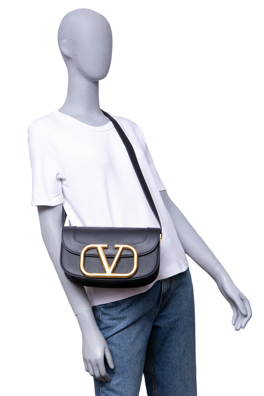 VALENTINO SUPERVEE VLOGO LEATHER BLACK