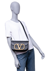 VALENTINO SUPERVEE VLOGO LEATHER BLACK