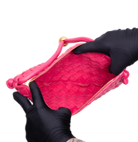 BOTTEGA POUCH TURN SMALL INTRECCIATO PINK
