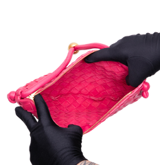 BOTTEGA POUCH TURN SMALL INTRECCIATO PINK
