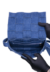 BOTTEGA CASSETTE INTRECCIATO DENIM BLUE