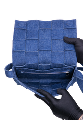 BOTTEGA CASSETTE INTRECCIATO DENIM BLUE