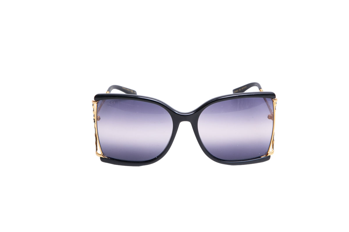 GUCCI SQUARE GG LOGO ACETATE BLACK