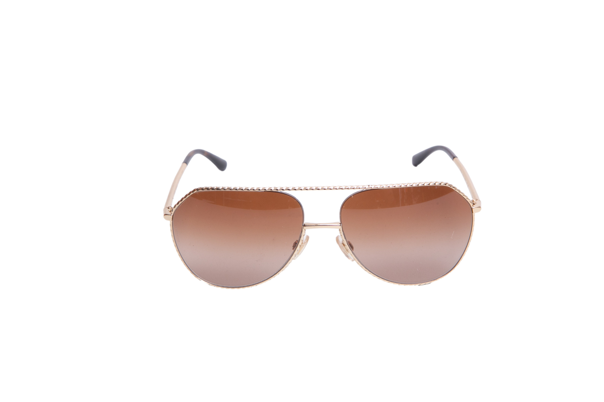 DOLCE & GABBANA AVIATOR METAL GOLD/TORTOISE LENSES GRADIENT