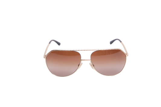 DOLCE & GABBANA AVIATOR METAL GOLD/TORTOISE LENSES GRADIENT