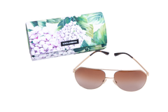 DOLCE & GABBANA AVIATOR METAL GOLD/TORTOISE LENSES GRADIENT
