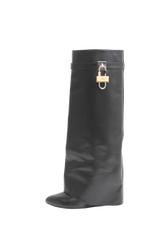 GIVENCHY SHARK LOCK KNEE-HIGH BOOTS BLACK - 36 BR