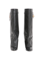 GIVENCHY SHARK LOCK KNEE-HIGH BOOTS BLACK - 36 BR