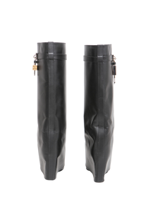 GIVENCHY SHARK LOCK KNEE-HIGH BOOTS BLACK - 36 BR