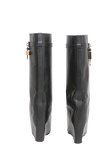 GIVENCHY SHARK LOCK KNEE-HIGH BOOTS BLACK - 36 BR