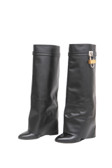 GIVENCHY SHARK LOCK KNEE-HIGH BOOTS BLACK - 36 BR