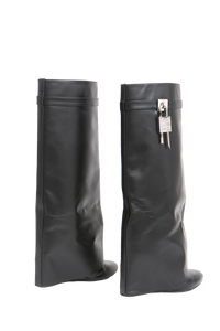 GIVENCHY SHARK LOCK KNEE-HIGH BOOTS BLACK - 36 BR