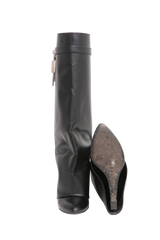 GIVENCHY SHARK LOCK KNEE-HIGH BOOTS BLACK - 36 BR