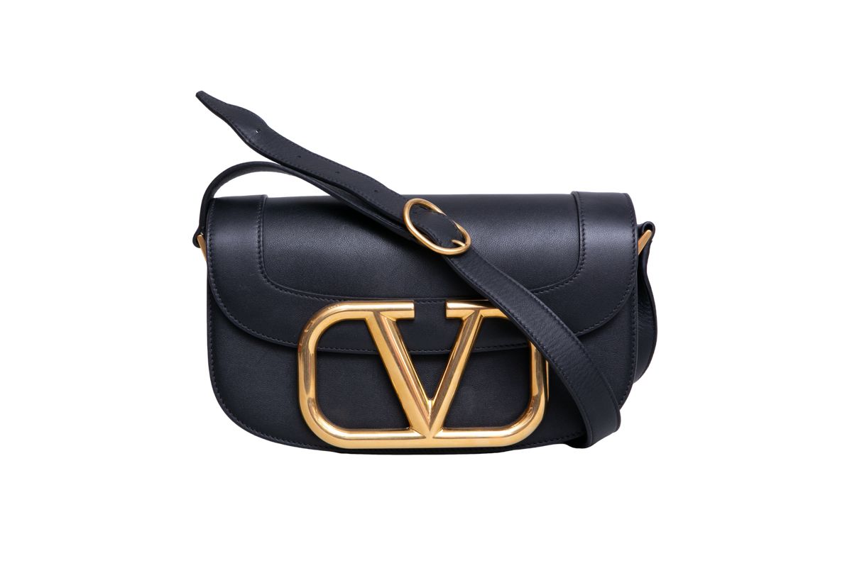 VALENTINO SUPERVEE VLOGO LEATHER BLACK