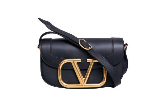 VALENTINO SUPERVEE VLOGO LEATHER BLACK
