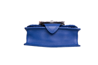 MIU MIU LADY CRYSTAL EMBELLISHED BLUE MATELASSÉ LEATHER SHOULDER BAG