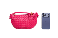 BOTTEGA POUCH TURN SMALL INTRECCIATO PINK