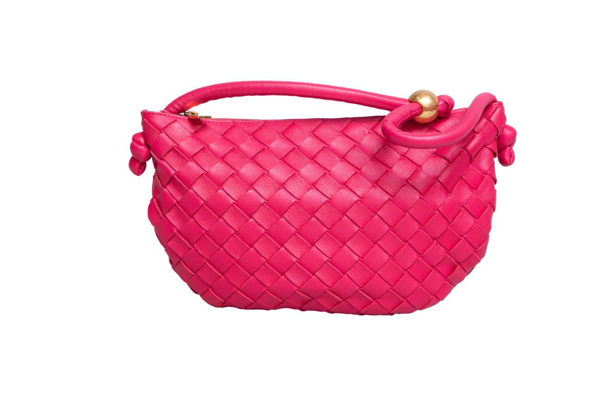 BOTTEGA POUCH TURN SMALL INTRECCIATO PINK