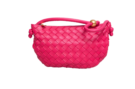BOTTEGA POUCH TURN SMALL INTRECCIATO PINK