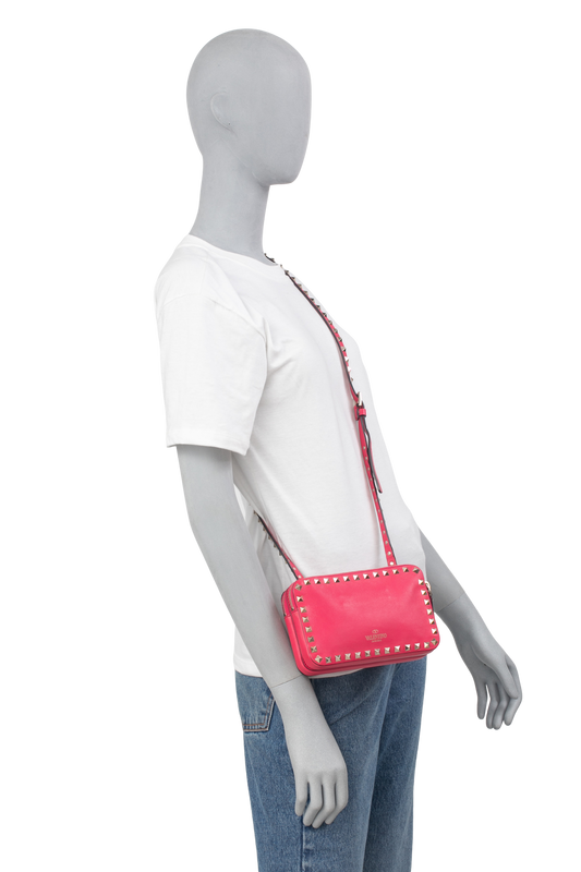 VALENTINO ROCKSTUD DOUBLE ZIP SMALL PINK
