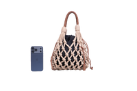 PRADA NOUÉ MEDIUM MACRAMÊ CORDA/COGNAC