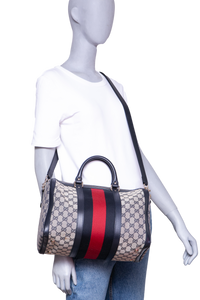 GUCCI BOSTON GG CANVAS VINTAGE WEB NAVY