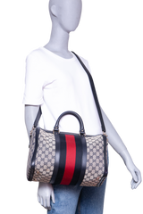 GUCCI BOSTON GG CANVAS VINTAGE WEB NAVY
