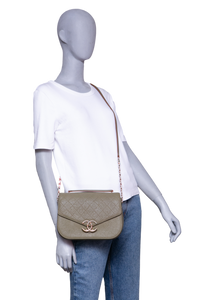 CHANEL PARIS-CUBA THREAD GREEN CAVIAR AROUND FLAP BAG MEDIUM