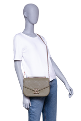 CHANEL PARIS-CUBA THREAD GREEN CAVIAR AROUND FLAP BAG MEDIUM