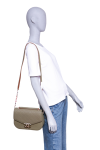 CHANEL PARIS-CUBA THREAD GREEN CAVIAR AROUND FLAP BAG MEDIUM