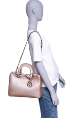 DIOR DIORISSIMO TOTE MEDIUM METALLIC ROSE