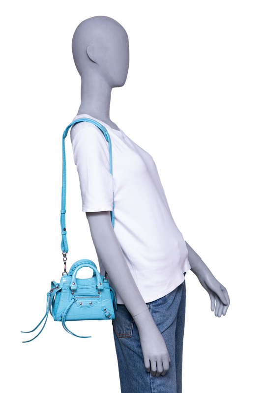 BALENCIAGA NEO CLASSIC NANO CROCO EMBOSS