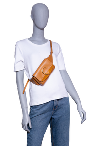 CHLOÉ C BELT BAG CALFSKIN SUEDE TAN