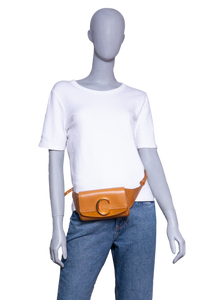 CHLOÉ C BELT BAG CALFSKIN SUEDE TAN