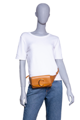 CHLOÉ C BELT BAG CALFSKIN SUEDE TAN