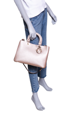 DIOR DIORISSIMO TOTE MEDIUM METALLIC ROSE