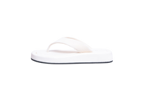 THE ROW GINZA LEATHER AND VELVET PLATFORM WHITE - 36 BR