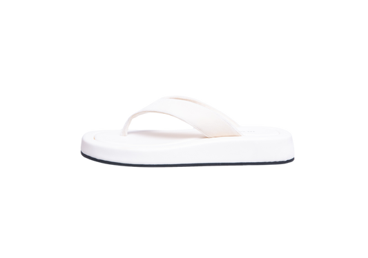THE ROW GINZA LEATHER AND VELVET PLATFORM WHITE - 36 BR