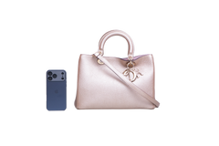 DIOR DIORISSIMO TOTE MEDIUM METALLIC ROSE