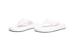 THE ROW GINZA LEATHER AND VELVET PLATFORM WHITE - 36 BR