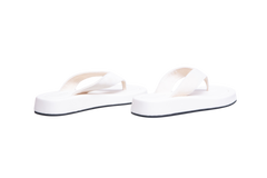 THE ROW GINZA LEATHER AND VELVET PLATFORM WHITE - 36 BR