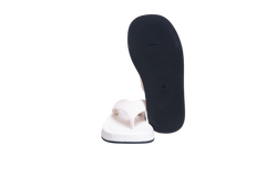 THE ROW GINZA LEATHER AND VELVET PLATFORM WHITE - 36 BR