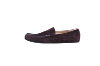 THE ROW MOCASSIM LEO SLIPPER SUEDE LACQUER BROWN - 36 BR