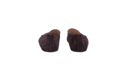 THE ROW MOCASSIM LEO SLIPPER SUEDE LACQUER BROWN - 36 BR