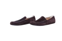 THE ROW MOCASSIM LEO SLIPPER SUEDE LACQUER BROWN - 36 BR