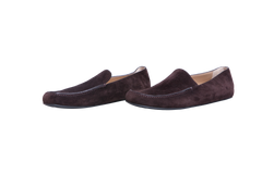 THE ROW MOCASSIM LEO SLIPPER SUEDE LACQUER BROWN - 36 BR